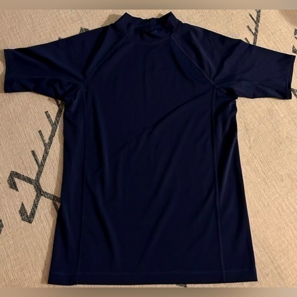 NWOT, Boys Lands End Rash Guard navy blue, Size Large 14-16